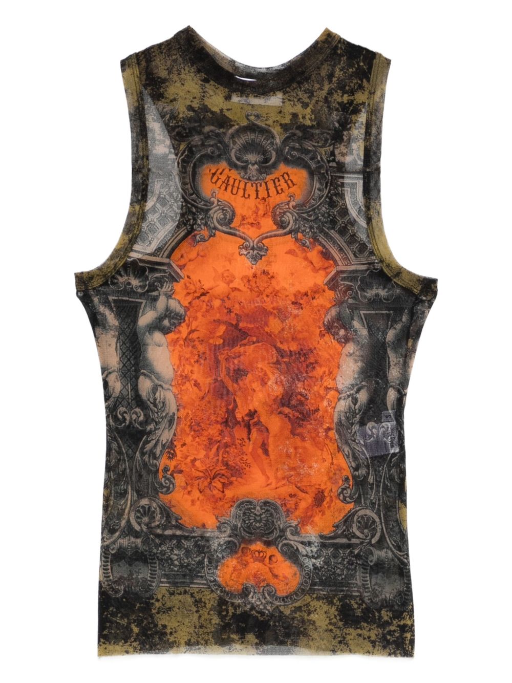 mesh tank top printed medaillon woman multicolor - JEAN PAUL